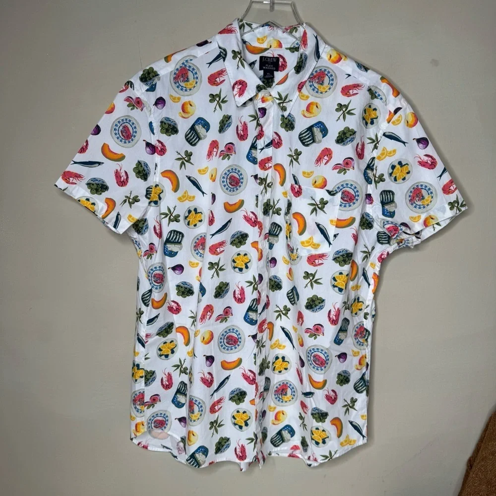 J. Crew Short-sleeve printed flex casual shirt size small